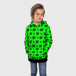 Толстовка-худи детская BBT logo green steel, цвет: 3D-черный — фото 2