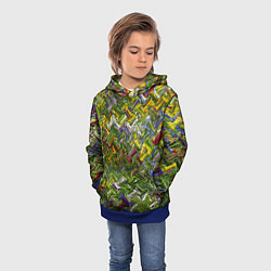 Толстовка-худи детская Разноцветная абстракция, цвет: 3D-синий — фото 2