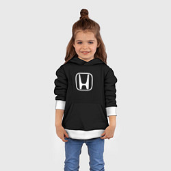 Толстовка-худи детская Honda white logo, цвет: 3D-белый — фото 2