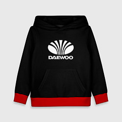 Толстовка-худи детская Daewoo white logo, цвет: 3D-красный