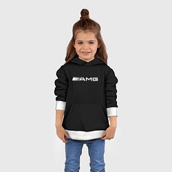 Толстовка-худи детская Amg logo white, цвет: 3D-белый — фото 2