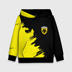 Толстовка-худи детская AEK sport color yellow, цвет: 3D-черный