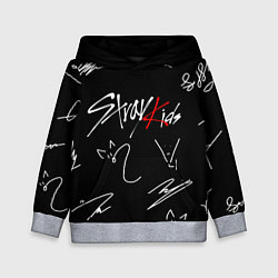 Детская толстовка Stray kids автографы лого