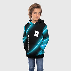 Толстовка-худи детская Roblox неоновые лампы, цвет: 3D-черный — фото 2