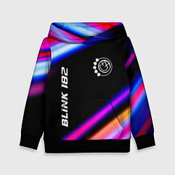 Толстовка-худи детская Blink 182 neon rock lights, цвет: 3D-черный