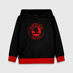Детская толстовка Skoda red logo