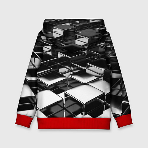 Детская толстовка Хромированная абстракция / 3D-Красный – фото 2