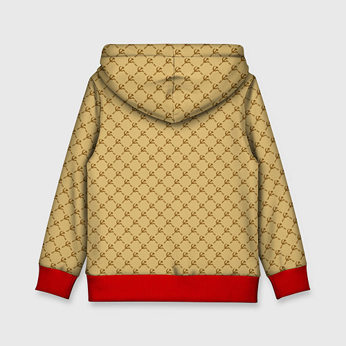 Детская толстовка Паттерн серп и молот luxury / 3D-Красный – фото 2