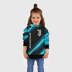 Толстовка-худи детская Juventus неоновые лампы, цвет: 3D-черный — фото 2
