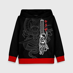 Толстовка-худи детская Хання на японском ноже, цвет: 3D-красный