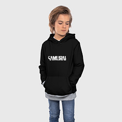 Толстовка-худи детская Samurai logo white, цвет: 3D-меланж — фото 2