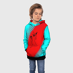Толстовка-худи детская Kizaru abstract rap, цвет: 3D-черный — фото 2