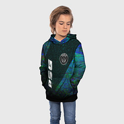 Толстовка-худи детская PSG glitch blue, цвет: 3D-черный — фото 2
