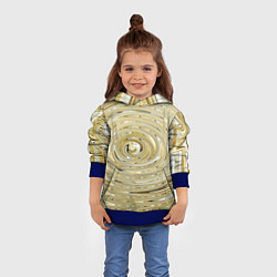 Толстовка-худи детская Абстракция золотой водоворот, цвет: 3D-синий — фото 2