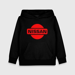 Толстовка-худи детская Nissan red logo, цвет: 3D-черный