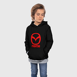 Толстовка-худи детская Mazda red logo, цвет: 3D-меланж — фото 2