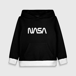 Толстовка-худи детская Nasa white logo, цвет: 3D-белый