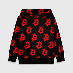 Детская толстовка Bitcoin red logo money