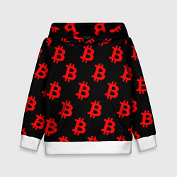 Детская толстовка Bitcoin red logo money