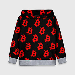 Детская толстовка Bitcoin red logo money