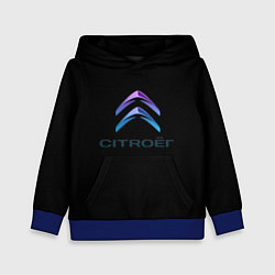 Толстовка-худи детская Citroen logo neon, цвет: 3D-синий