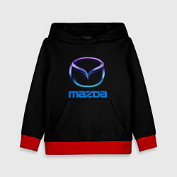 Толстовка-худи детская Mazda neon logo, цвет: 3D-красный