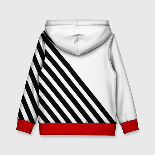 Детская толстовка Ювентус полосы / 3D-Красный – фото 2