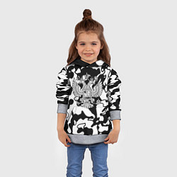 Толстовка-худи детская Герб РФ камуфляж текстура, цвет: 3D-меланж — фото 2