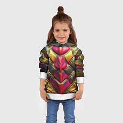 Толстовка-худи детская Объемная текстурная кожа, цвет: 3D-белый — фото 2