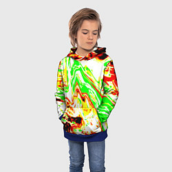Толстовка-худи детская Кислотные краски, цвет: 3D-синий — фото 2