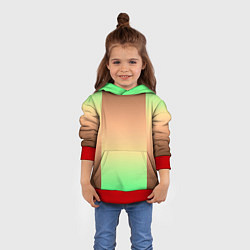 Толстовка-худи детская Фисташковый комбинированный градиент, цвет: 3D-красный — фото 2