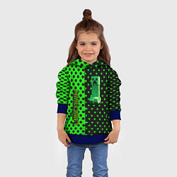 Толстовка-худи детская Minecraft creeper pattern, цвет: 3D-синий — фото 2