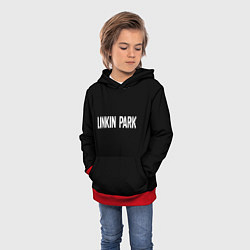 Толстовка-худи детская Linkin park rock white, цвет: 3D-красный — фото 2
