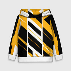 Детская толстовка Black and yellow stripes on a white background