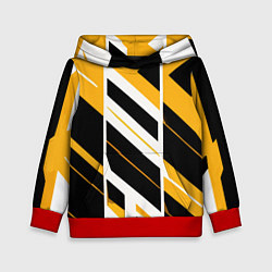 Детская толстовка Black and yellow stripes on a white background