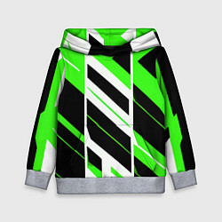 Детская толстовка Black and green stripes on a white background