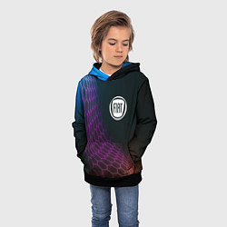 Толстовка-худи детская Fiat neon hexagon, цвет: 3D-черный — фото 2