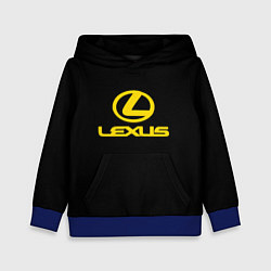 Толстовка-худи детская Lexus yellow logo, цвет: 3D-синий