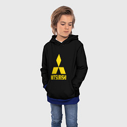 Толстовка-худи детская Mitsubishi logo yelow, цвет: 3D-синий — фото 2