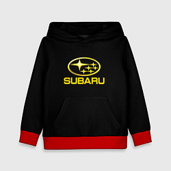 Толстовка-худи детская Subaru logo yellow, цвет: 3D-красный