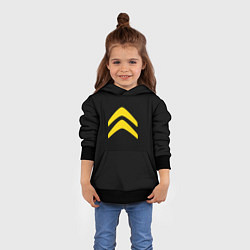 Толстовка-худи детская Citroen logo yellow, цвет: 3D-черный — фото 2