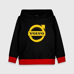 Толстовка-худи детская Volvo yellow logo, цвет: 3D-красный