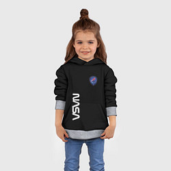 Толстовка-худи детская Nasa space steel, цвет: 3D-меланж — фото 2