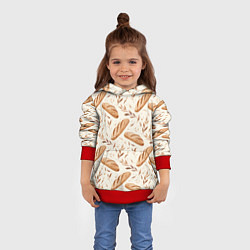 Толстовка-худи детская Паттерн багет, цвет: 3D-красный — фото 2