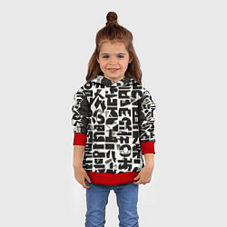 Толстовка-худи детская Тайные знаки, цвет: 3D-красный — фото 2