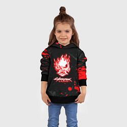 Толстовка-худи детская Samurai flame logo, цвет: 3D-черный — фото 2
