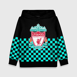 Толстовка-худи детская Liverpool fc sport клетка, цвет: 3D-черный