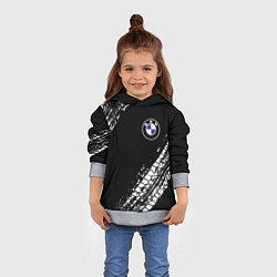 Толстовка-худи детская BMW : автомобильные текстуры шин, цвет: 3D-меланж — фото 2