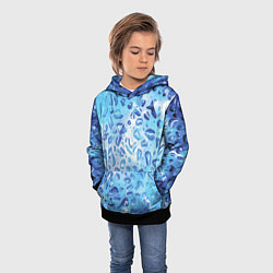Толстовка-худи детская Абстракция паттерн воды и неба, цвет: 3D-черный — фото 2