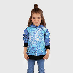 Толстовка-худи детская Абстракция паттерн воды и неба, цвет: 3D-черный — фото 2
